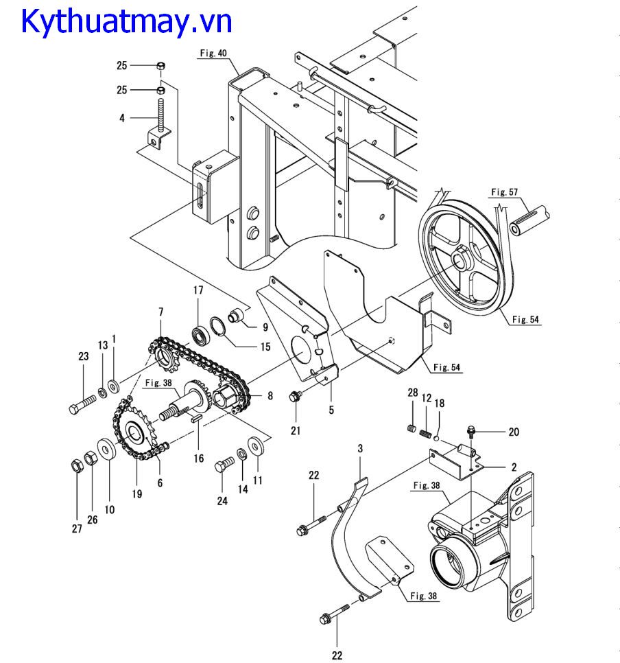 xích truyền động cắt